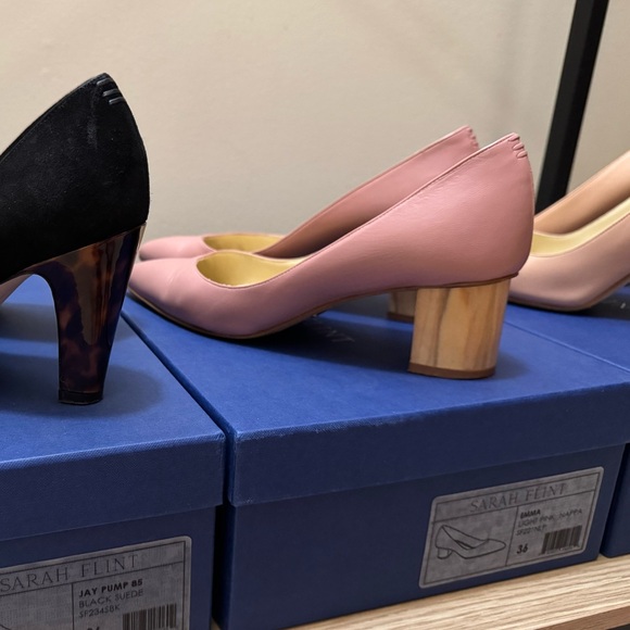 Sarah Flint Emma pump 36 (fits 6.5) Dusty Rose Pink Nappa with wooden block heel - Picture 3 of 8